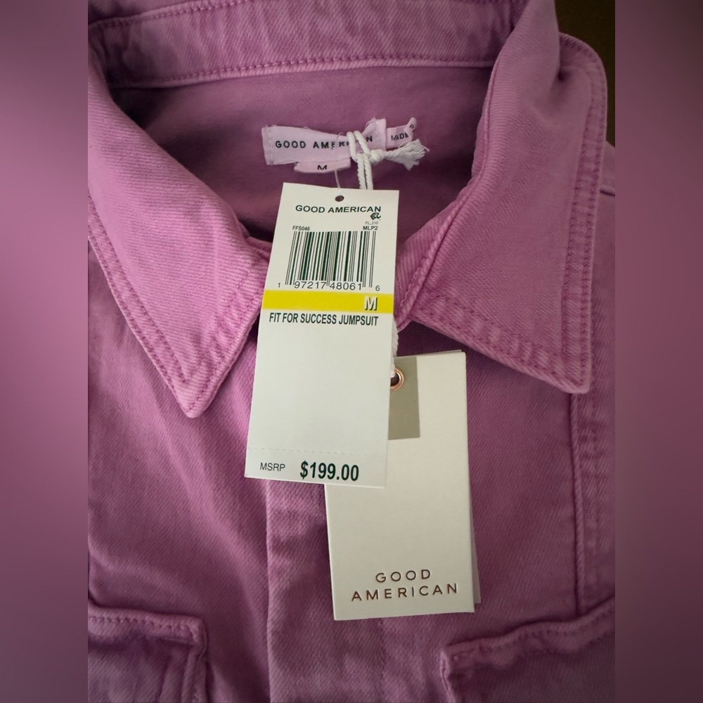 GOOD AMERICAN Fit For Success Jumpsuit Size Medium Mineral Lollipop - Picture 5 of 6